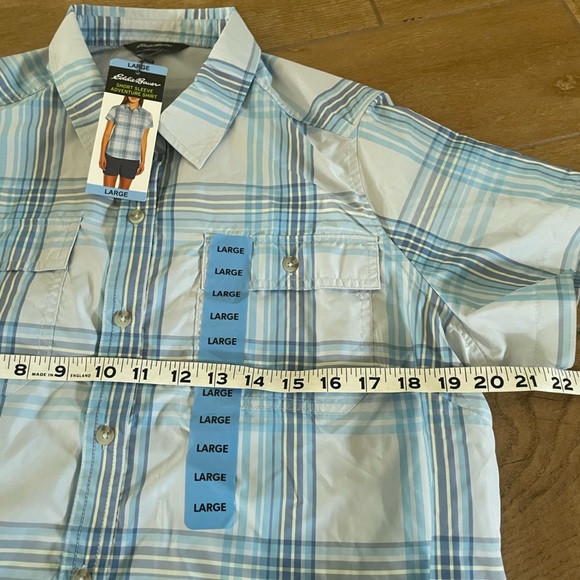 Eddie Bauer adventure Blue and White Casual Button Down Shirt women’s large - Picture 7 of 7